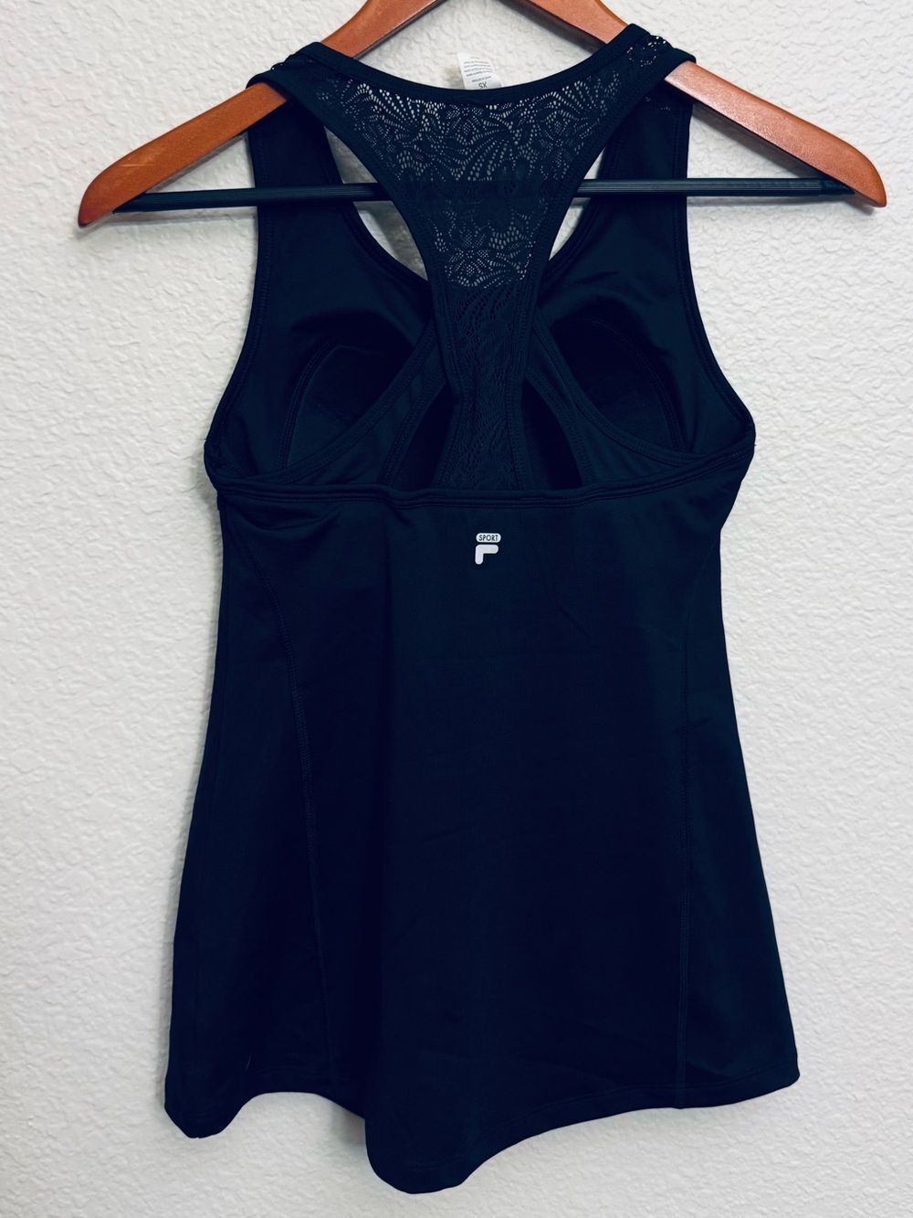 Fila Sport Black Lace Active Athletic Sports Bra Tank Top XS